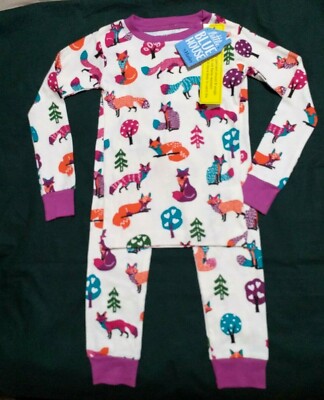 Neu Hatley Mädchen Little Blue House Party Fox Pyjama Größe 4