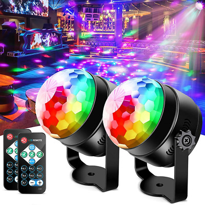 2PCS Disco Party Lights Strobe Led Dj Ball Sound Activated Bulb Dance Lamp Decor