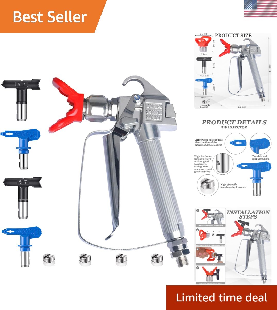 High Pressure 517 Airless Spray Nozzle – 0.017 Tip, 10 Inch Pattern, For Paint Sprayers - View #5