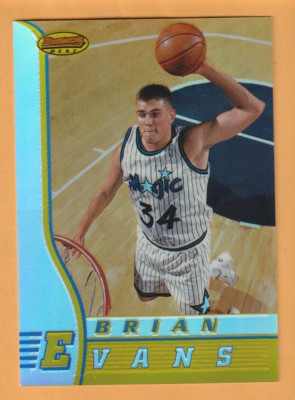 Brian Evans Orlando Magic 1996-97 Bowman's Best Refractor RC Indiana Hooisers 6A