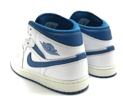NEW* Men NIKE Air Jordan 1 Mid SE White/Industrial Blue - Sail