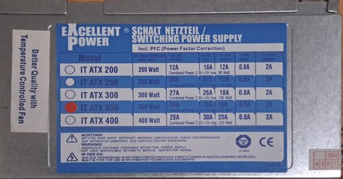 PC NETZTEIL ATX 350WATT IDE PATA PFC Temperaturregelung