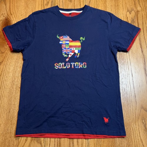 Solo Toro Benegassi Tee Herren Medium Madrid Spanien Blau/Rot Running Of Bulls
