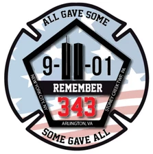 9-11 Never Forget 343 Decal  ~  Vinyl Car Wall Sticker - Small to XLarge