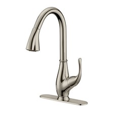 Designers Impressions Satin Nickel Kitchen Faucet with Pull Out Sprayer 611663