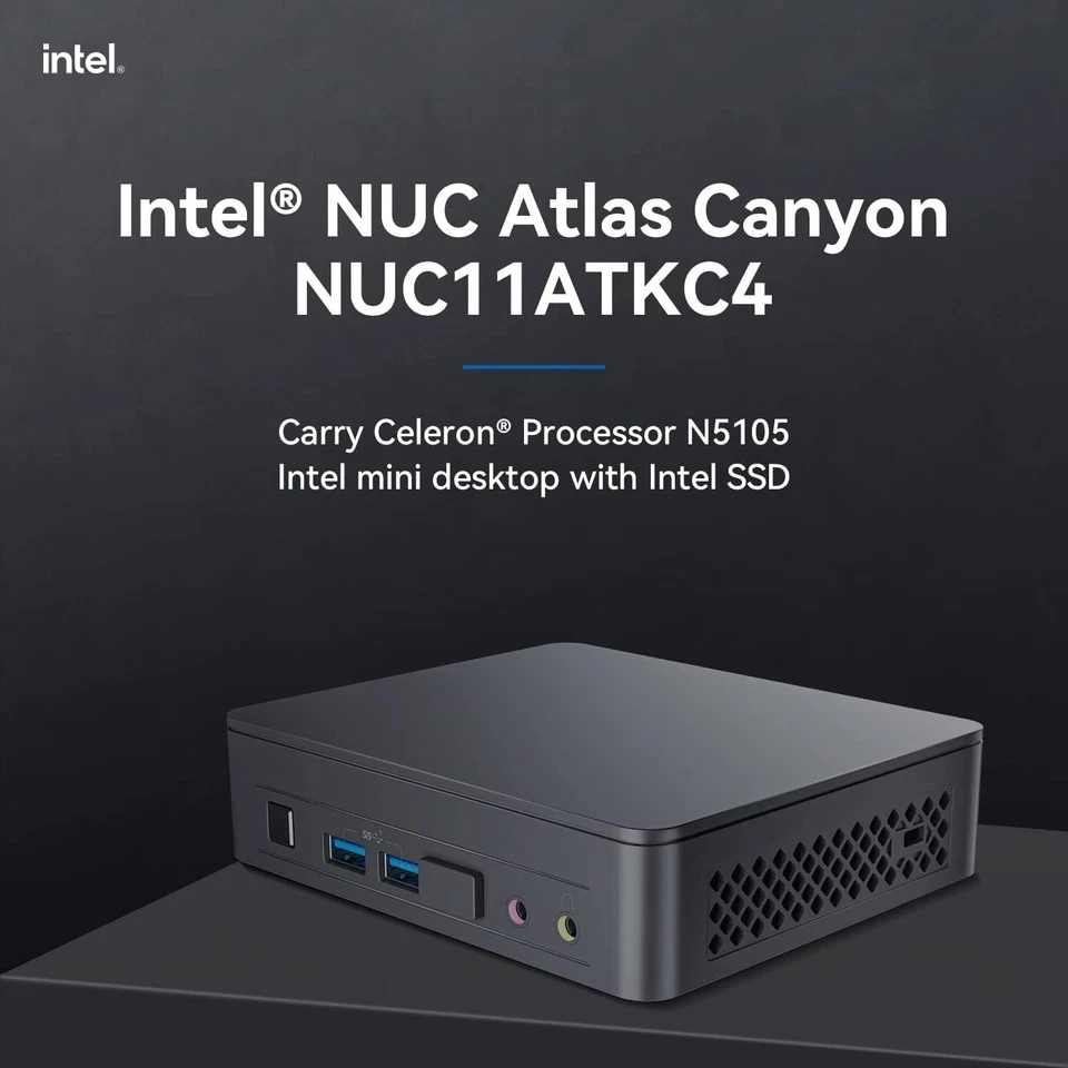 Intel NUC 11 Pro Mini PC Celeron N5105 8GB DDR RAM 500GB M.2 SSD 4K Wifi5 BoxVV - Image 2 of 4