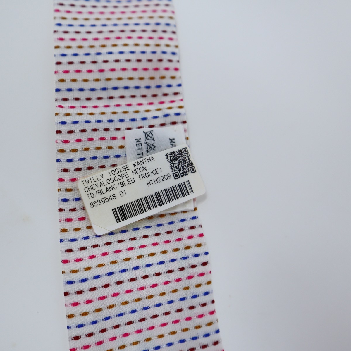 HERMES TWILLY 100% Kantha Chevaloscope Neon TD Blanc Bleu