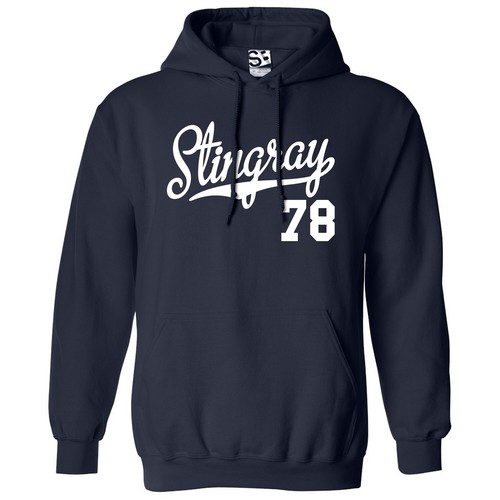 Stingray 78 Script HOODIE | 1978 C3 Vette Classic Car Jersey Hooded Sweatshirt - Picture 6 of 34