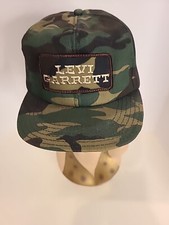 Vintage Levi Garrett Trucker Hat Snapback Camo Cap Foam Liner Made In USA