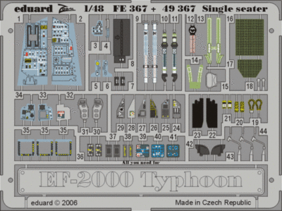 Eduard 1/48 Photoetch 49367 - EF-2000 Typhoon Single Seater for Revell Eduard 1/48 Photoetch 49367 - EF-2000 Typhoon Single Seater for Revell