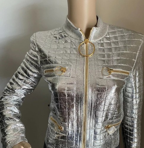 New $2995 Balmain Metallic Quilted 
