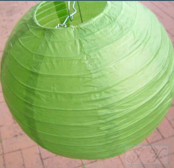 16x 20cm white green paper lanterns engagement wedding party hanging decoration - Image 4 of 4