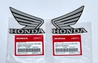 2X Genuine Honda Grey Black Wing Logo Tank Wing 85 MM. Racing Stickers Decals