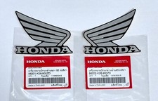 2x Genuine Honda Grey Black Wing Logo Tank Wing 85 Mm. Racing Stickers Decals
