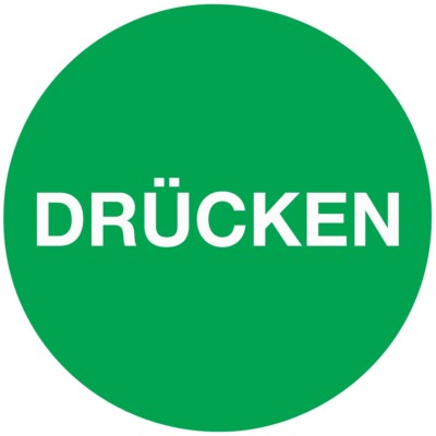 10x Türaufkleber Ø 50 mmLxB Drücken Folie selbstklebend