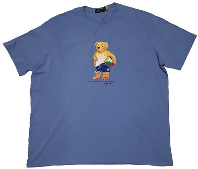Polo Ralph Lauren Big & Tall Blue Beach Ball Teddy Bear Tee NWT Size 4XB