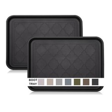Boot Tray for Entryway Indoor, Heavy Duty Shoe Mat Tray 2 Packs, 16.7"x12.8" ...