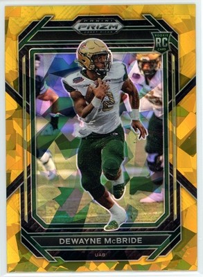DeWayne McBride 2023 Panini Prizm Draft Picks #131 UAB RC Prizms Gold Ice