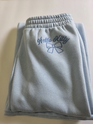 Hello Kitty Logo Sweatpants Kids Sz ( M ) Party Blue  girls active Leasure wear