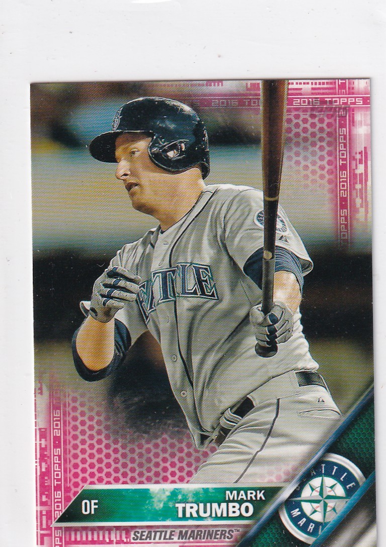 2016 TOPPS MINI RED #39 MARK TRUMBO 5/5- SEATTLE MARINERS