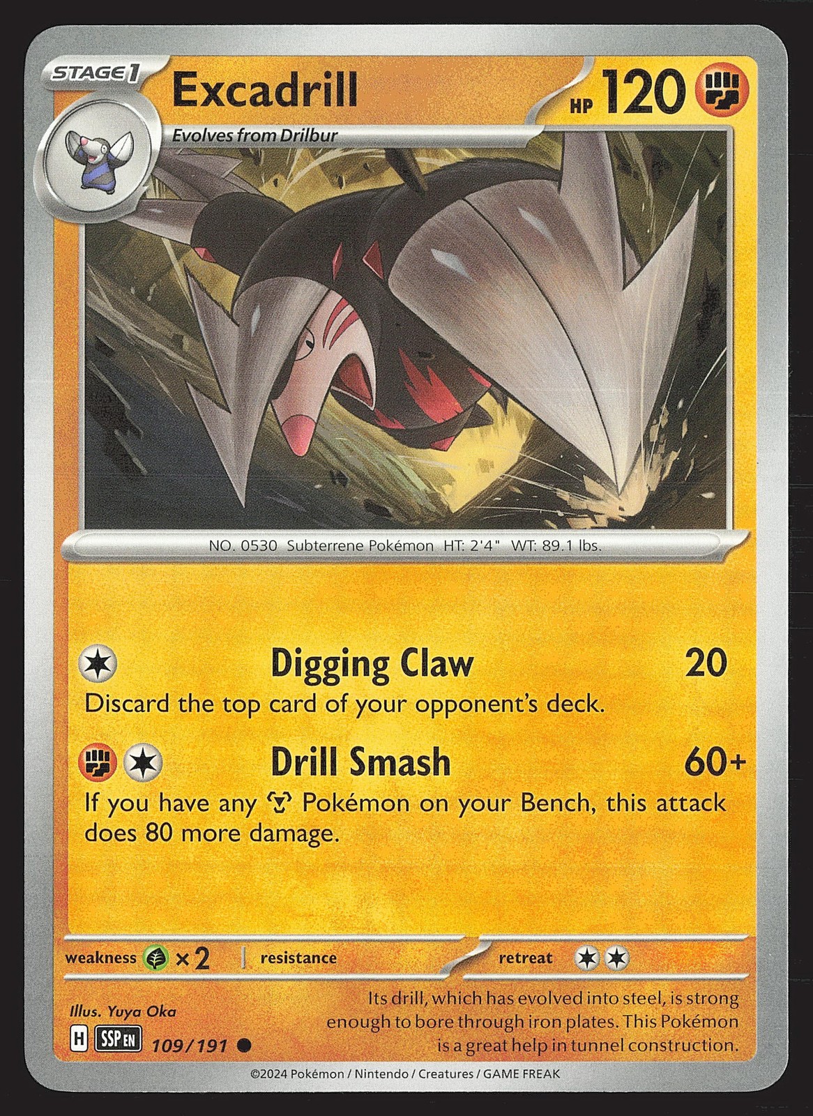 SV08: Surging Sparks Excadrill #109/191 Common Pokemon Card