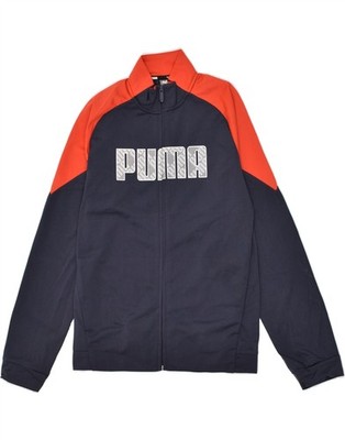 Puma Jungen Graphic Trainingsanzug Oberteil Jacke 15-16 Jahre Navy Blau Colourblock BP71