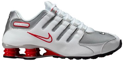 Nike Shox NZ Running Shoes White / Red / Silver Sz 9 378341 104 | eBay