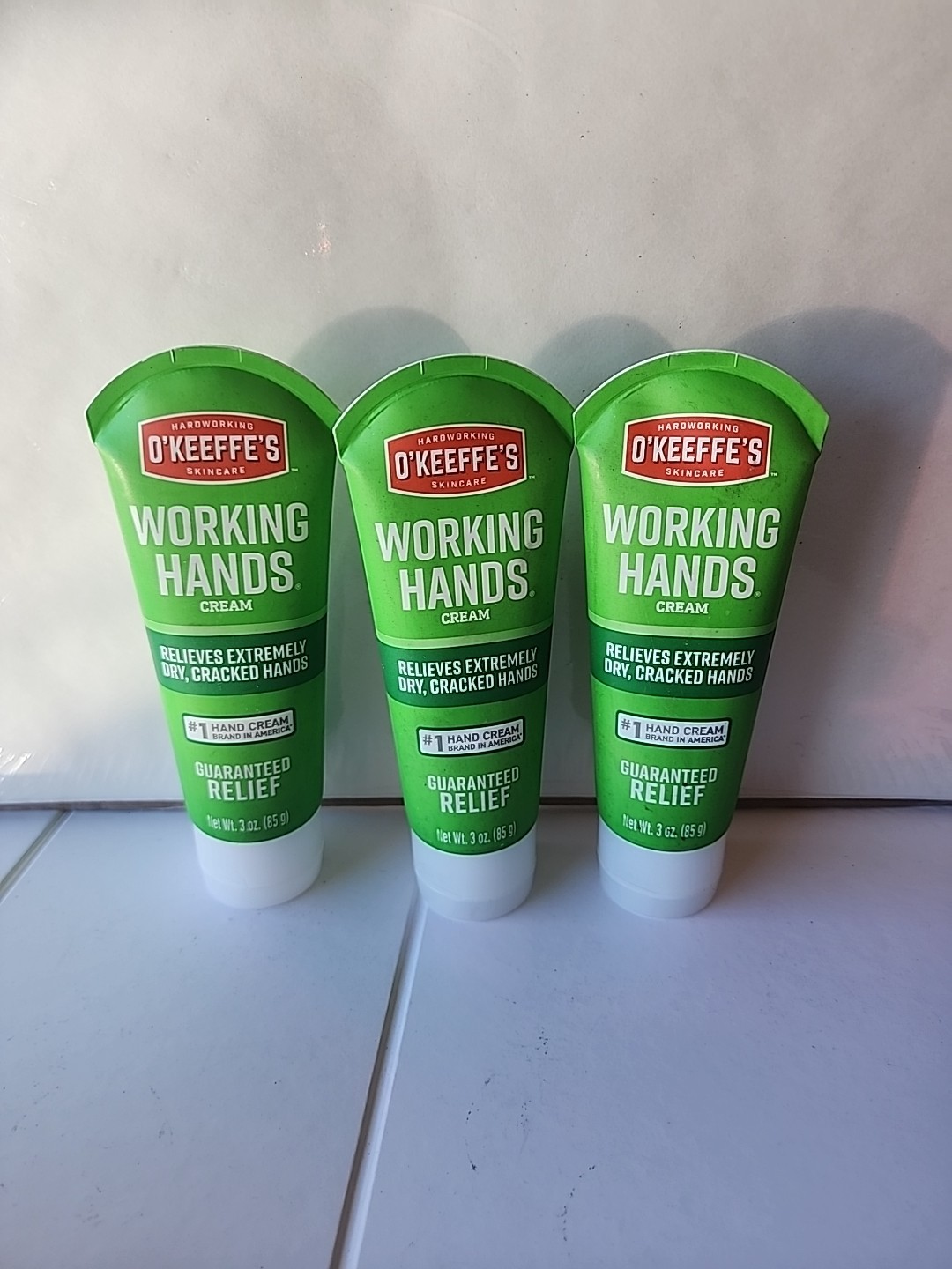 O Keeffe's Working Hands Intense Renewal Hand Cream 3Oz Fast Acting Relief 3 Pk