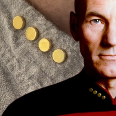 Metal Rank Pips - Star Trek TNG - gold electroplate, no puncture, magnetic align