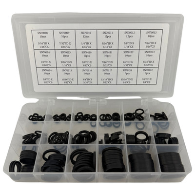 Square O-Ring Kit   180 Piece, 18 Sizes, Buna-N (Nitrile) 70 Duro Assortment