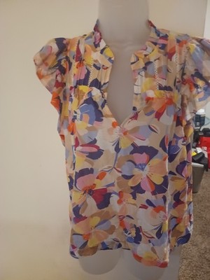 Caballero Petri Blouse Size M Stamped Floral Print