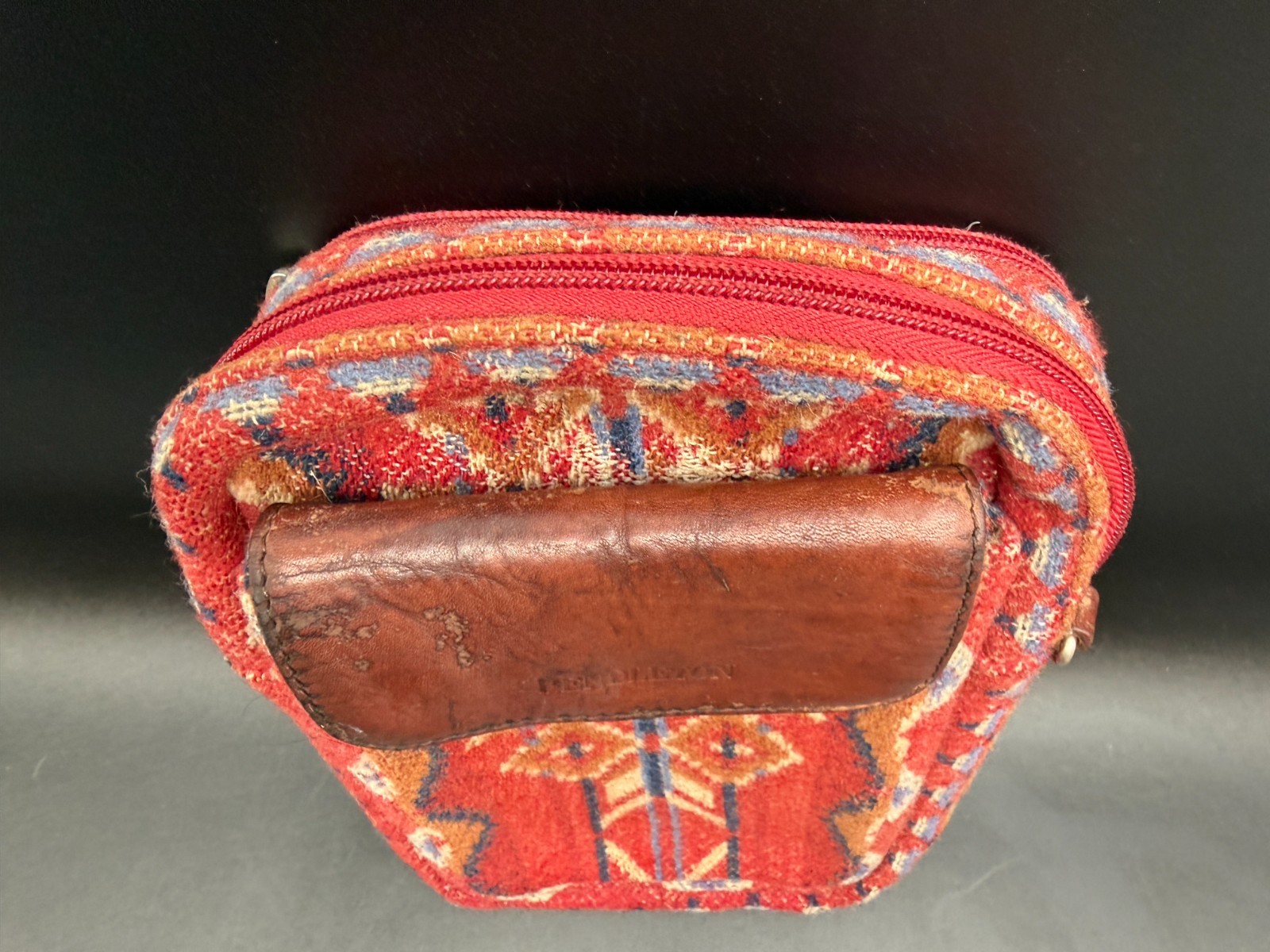 Pendleton Crossbody Wool Leather Native Red Patte… - image 2