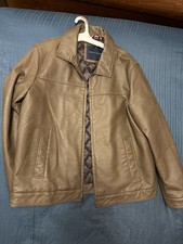 VINTAGE RARE Chocolate Tommy Hilfiger Leather Jacket Mens Size XL