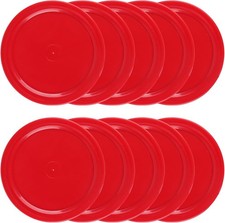 10 Pcs Air Hockey Pucks, 2.5 Inch Puck Set for Red