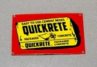 VINTAGE 12” QUICKRETE CEMENT BAG PORCELAIN SIGN GAS OIL CAR TRUCK MOTORCYCLE