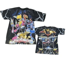 Vtg Mighty Morphin Power Rangers AOP T Shirt 1994 Rare 90s/20s Size XL