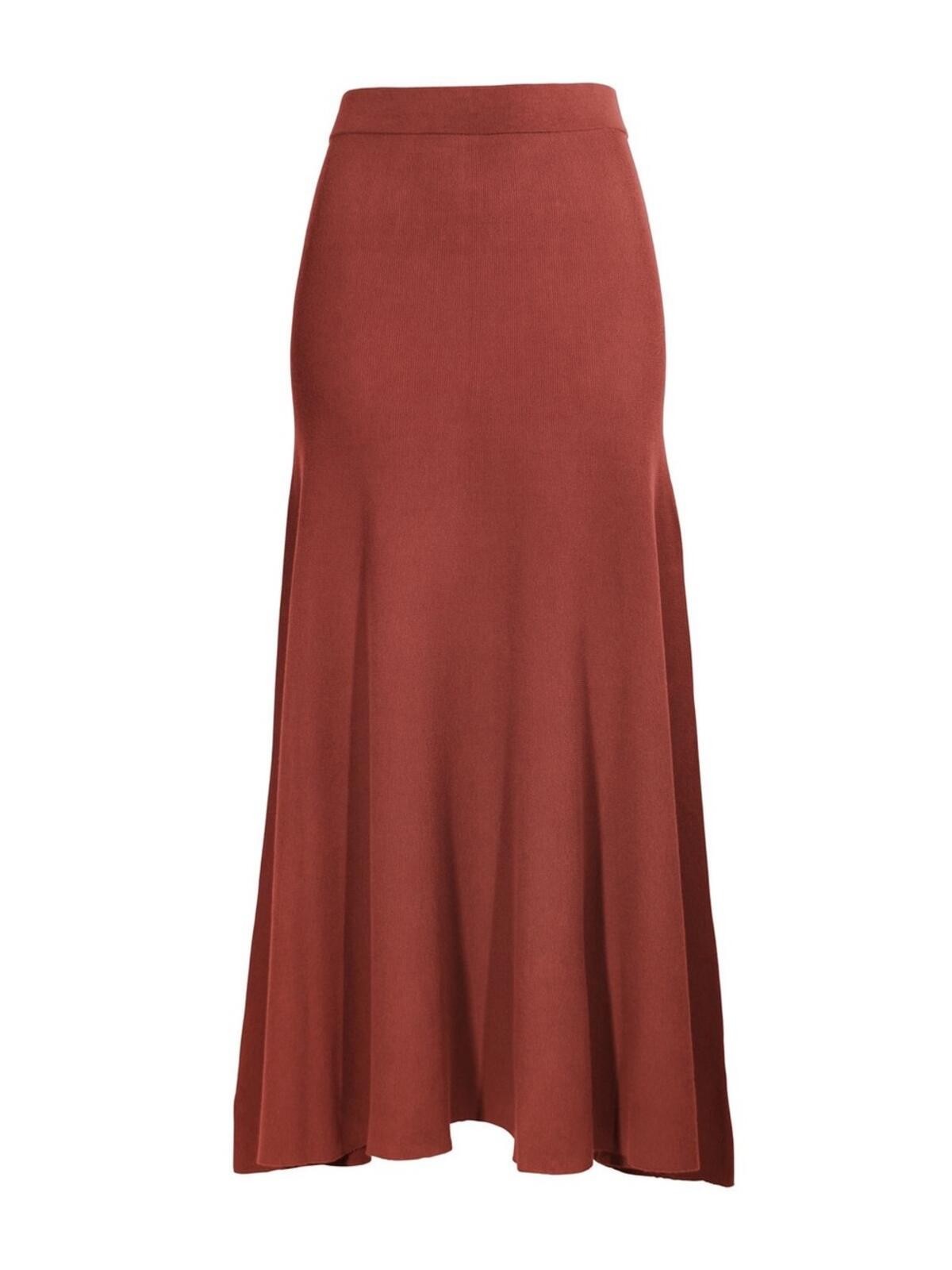 NWT Peruvian Connection Poppy Julep Skirt Coral Midi Pima Cotton L