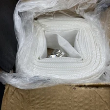 Discharge Hose Lay Flat Hose 1.25” x 30 Feet White Backwash Drain Hose w/Clamp