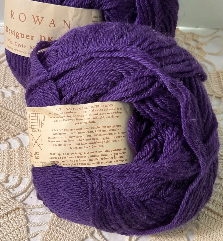 Rowan Designer DK Wool Yarn Lot of 2 Purple 687 Washable New Pure New Wool - Image 2 of 4
