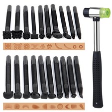 21 Pcs Leather Stamping Tools, Leather Stamping Kit with 20 Patterns, Leather...