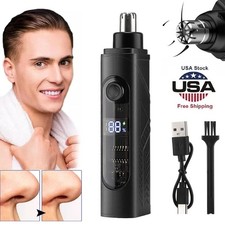 Men Electric Ear Beard Nose Hair Trimmer Eyebrow Mustache Remover Shaver Clipper
