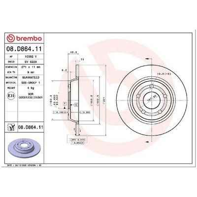 2x Brembo Scheibenbremse hinten 26202335 JX612A315AEA 2196429 JX612A315ACA