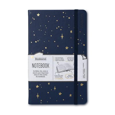 IF Moon & Stars - Bookaroo Notebook (A5) Journal ,, 48402, Dark Blue/Gold