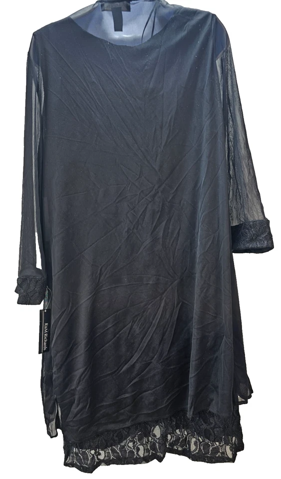 Vestido y chaqueta R&M Richards 2 piezas lentejuelas/perla/encaje/boda/fiesta talla 16W Foto 4 de 4