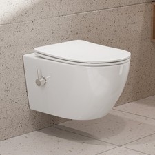 Dusch WC mit Integrierter Düse,Hänge WC mit Bidet Funktion,mit Nanobeschichtung