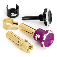 1UP Racing Lockdown Adjustable 5mm Bullet Plugs Purple/Black 190453