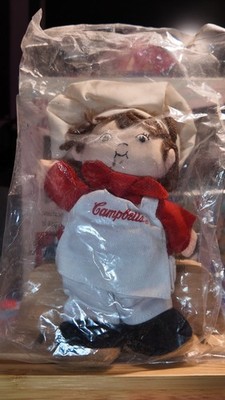 1999 Campbell s Soup Kids Little Chef Boy Plüschpuppe 8 Zoll Neu Versiegelt Vintage