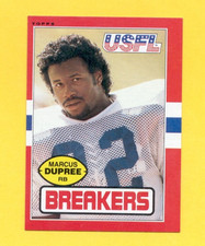 1985 Topps USFL MARCUS DUPREE New Orleans Breakers Los Angeles Rams Card