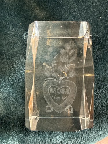 Arribas Brothers Cristal Arts "Mamma ti amo" fermacarte inciso - Foto 2 di 3