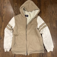 Childrens Place Boys Sherpa Lined Zip Up Hooded Sweatshirt Gray Size XXL 16